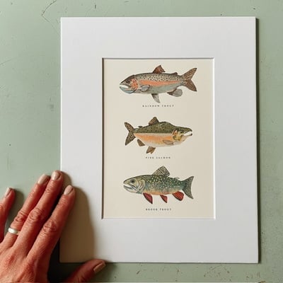 “let’s go fly fishing” matted print 8x10