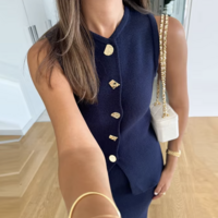 Knit Vest Suits skirt - Thumbnail 7