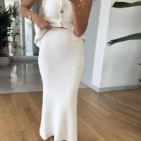 Knit Vest Suits skirt - Thumbnail 8