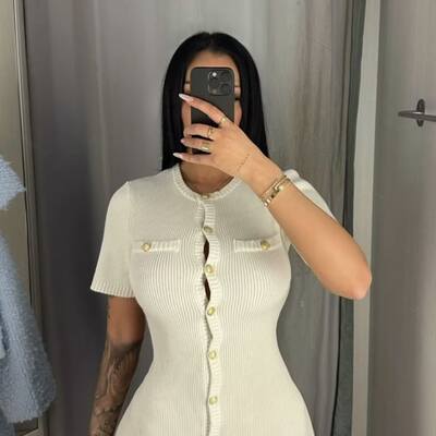 Knit summer mini dress 