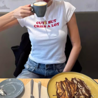 Free Shipping-CUTE BUT CRIES A LOT TEE - Thumbnail 2