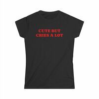 Free Shipping-CUTE BUT CRIES A LOT TEE - Thumbnail 4