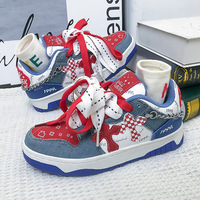 Harajuku Fashion Skater Sneakers With Crisscross Details - Thumbnail 4