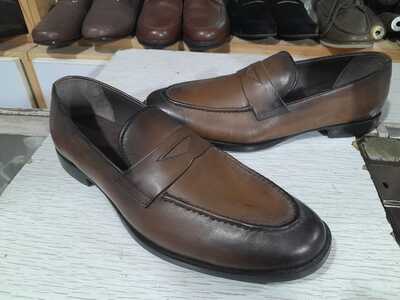 Hot Sale Men's Handmade Two Tone Moccasin Genuine Leather Shoes