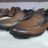 Hot Sale Men's Handmade Two Tone Moccasin Genuine Leather Shoes - Thumbnail 4