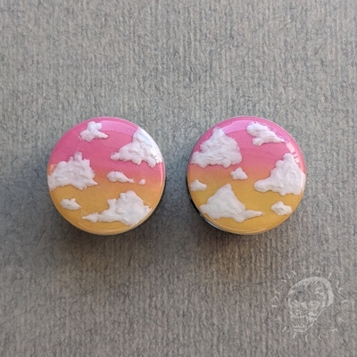 Cloud Ombre Sky Plugs –  Pink & Yellow Gauges