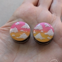 Cloud Ombre Sky Plugs –  Pink & Yellow Gauges - Thumbnail 4