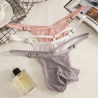 Multi-color 6PK Gay Men's Sexy Open Elephant Tube Adjustable Waist Separator Pouch Thong T-string K030-XBDK - Thumbnail 1