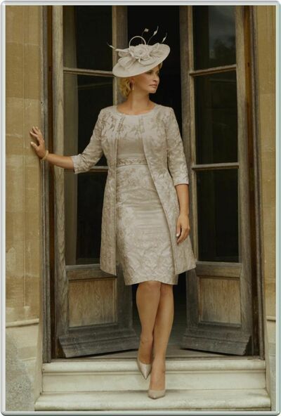 Grey Sheath Lace Tea-length Mother of the Bride/Groom Dress Evening Formal Dress