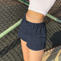 Vintage Elastic Waistband Pocket Cargo Shorts - Thumbnail 2