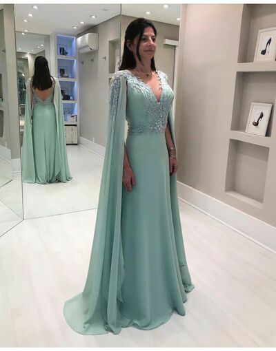 Blue Sheath Lace Appliques Mother of the Bride/Groom Dress Evening Formal Dress