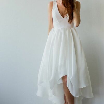 1950s vintage a line tea-length wedding dress bridal gown wedding gown