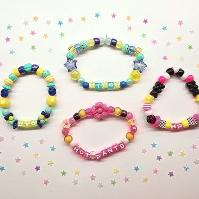 ★ // diego and hot pants themed kandi bracelets