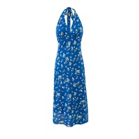 Holiday style sexy V-neck halter neck print dress - Thumbnail 3