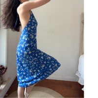 Holiday style sexy V-neck halter neck print dress - Thumbnail 5