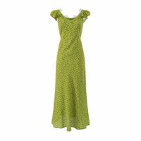 Small fresh stitching lace edge ruffle dress - Thumbnail 2