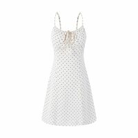 White Polka Dot Sling Dress - Thumbnail 2