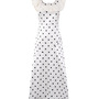 Retro Polka Dot Print Ruffle Square Neck Sleeveless Dress-2