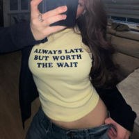 ALWAYS LATE BUT WORTH THE WAIT YELLOW TEE - Thumbnail 1