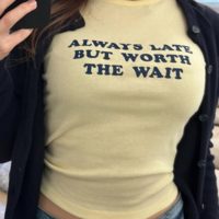 ALWAYS LATE BUT WORTH THE WAIT YELLOW TEE - Thumbnail 2