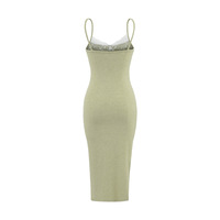 Hollow design suspender dress knitted skirt lace patchwork short skirt - Thumbnail 4