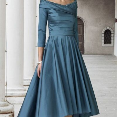 Elegant blue a line mother of the bride/groom dress evening formal dress
