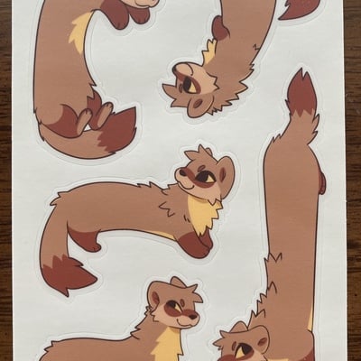 Weasel tetris sticker sheet 6”x4” sticker sheet
