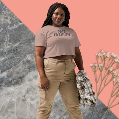 Pme fashion basic black letters womens crop top