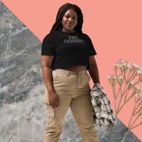 PME Fashion basic black letters Womens crop top - Thumbnail 1