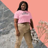 PME Fashion basic black letters Womens crop top - Thumbnail 2