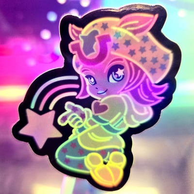 ★ // neon johnny holographic sticker