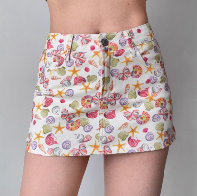 Fun Shell Print Skirt