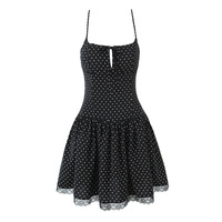Sexy Polka Dot Lace Bowknot Suspender Dress - Thumbnail 2