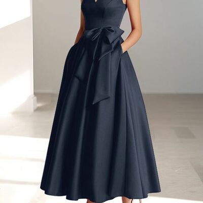 Elegant black a line mother of the bride/groom dress evening formal dress