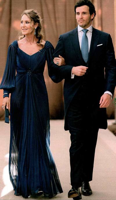 Elegant Navy Blue A Line Long Sleeve  Mother of the Bride/Groom Dress Evening Formal Dress