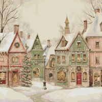 Christmas Village 1 Cross Stitch Pattern - Thumbnail 1