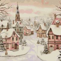 Christmas Village 3 Cross Stitch Pattern - Thumbnail 1