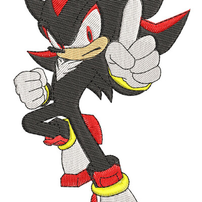 Embroidery pattern sonic shadow warns