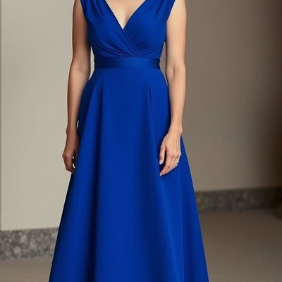 Elegant royal blue a line mother of the bride/groom dress evening formal dress