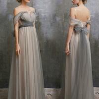 Cheap Bridesmaid Dress Off-the-shoulder Simple Grey Prom Party Gowns,1092 - Thumbnail 1