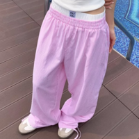 High Waist Stripe Wide Leg Boxer Pants - Thumbnail 4