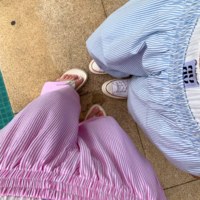 High Waist Stripe Wide Leg Boxer Pants - Thumbnail 2