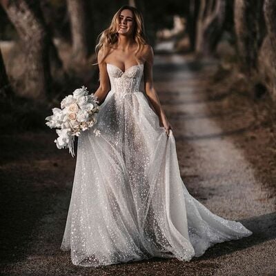 Luxury sexy a-line lace wedding dress bridal gown wedding gown