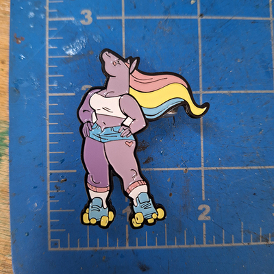 Roller pony pin 01 enamel pin
