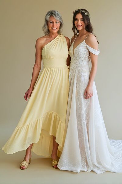 Elegant Light Yellow Chiffon Mother of the Bride/Groom Dress Evening Formal Dress