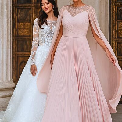 Elegant pink a line  mother of the bride/groom dress evening formal dress