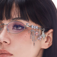 Fairycore Oval Sunglasses with Charms - Thumbnail 1