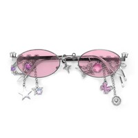 Fairycore Oval Sunglasses with Charms - Thumbnail 3