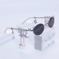 Fairycore Oval Sunglasses with Charms - Thumbnail 5