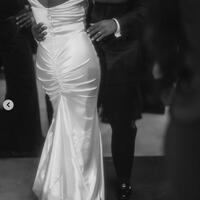 Elegant Mermaid Off the Shoulder African Girls Wedding Dress Bridal Gown Wedding Gown - Thumbnail 3